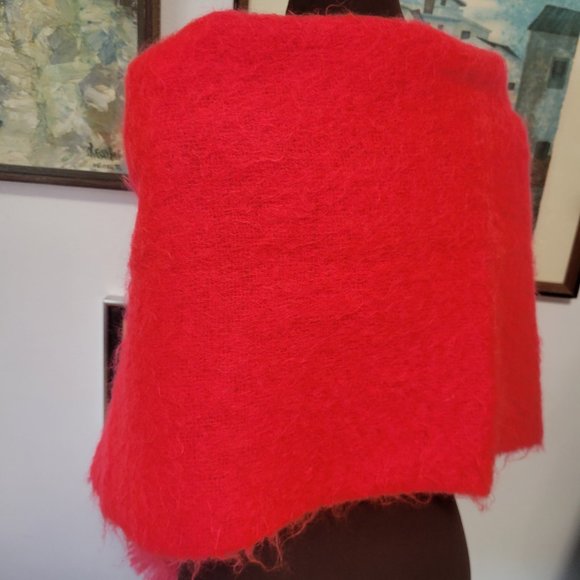 Vintage Mohair Shawl-Red Super warm - Picture 3 of 5